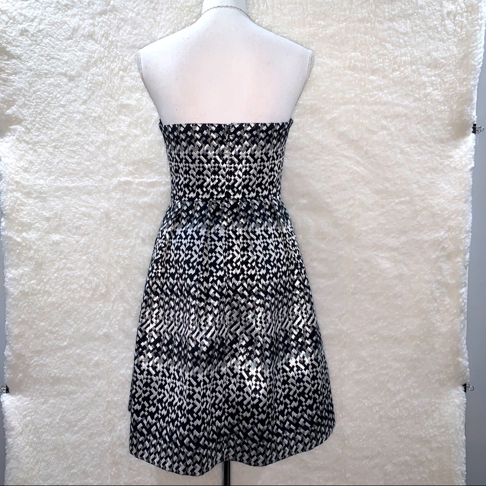 Eva Franco Size 4 Vera Dress Bow Black Silver - Picture 6 of 12